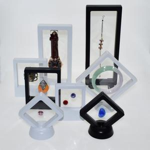 Caja flotante para exhibir joyas, marco de acrílico transparente para collar, reloj, piedras sueltas, expositor de doble capa - Product Image 1