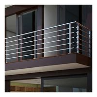 ACE Balustrade Ronde Balcon Terrasse Pont Escalier Acier Inoxydable Noir Tige de Tuyau Barre Garde-Corps Pour Villa Maison Avec Main Courante Supérieure