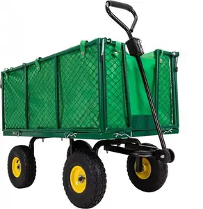 Vendita calda a pianale per il trasporto del magazzino di merci di stoccaggio in rete metallica carrello 250KG carrello da giardino