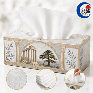 Pañuelos Faciales Blancos de Lujo, Suaves, Gruesos y Absorbentes, con Diseño Floral en Relieve de Rama de Olivo Mediterráneo Fénico, 4 Capas - Product Image 3