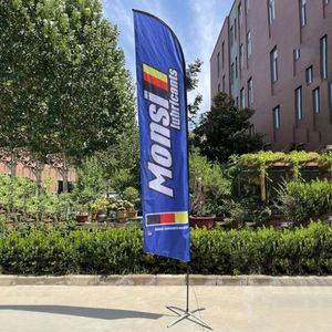 Tear Drop Feather Knife Beach Banner <b>Flag</b> with Stand Fiberglass Pole Polyester Material Custom Printed - Product Image 4