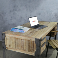 Bureau de travail moderne minimaliste en métal et bois de la marque LBN - Utilisation commerciale, mobilier de maison/bureau, personnalisable OEM/ODM Vietnam