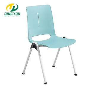 Kursi desain Modern dapat ditumpuk, untuk ruang latihan kelas kursi belajar kekuatan tinggi kursi plastik