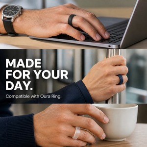 Coque de protection en silicone pour Oura Ring 5/4 Galaxy Ring RingConn Ultrahuman, pour le bureau et les trajets quotidiens, couleur marine et bordeaux - Product Image 3