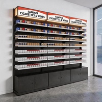 Présentoir à tabac robuste en métal avec étagères inclinées réglables et armoire verrouillable pour magasin de proximité