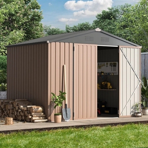 Cabane <span class=keywords><strong>de</strong></span> <span class=keywords><strong>jardin</strong></span> en métal avec toit en pente, abri <span class=keywords><strong>de</strong></span> rangement pour meubles <span class=keywords><strong>de</strong></span> <span class=keywords><strong>jardin</strong></span> en métal d'extérieur - Product Image 3