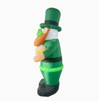 Modèle gonflable lumineux de vieil homme irlandais de 2,4 mètres pour la fête de la Saint-Patrick, décoration de fête en plein air, affichage de célébration