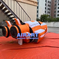 Modèle de vaisseau spatial gonflable de 3 m de long avec logo personnalisé pour l'exposition aérospatiale, décoration de fête