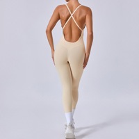 Combinaison de sport moulante pour femme, populaire en gros, pour le yoga, avec dos échancré et effet push-up fessier