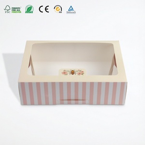 Scatola Ecologica Biodegradabile Pieghevole per Sandwich/Donut/Pasticcini con Stampa Personalizzata e Finestra Trasparente in PVC per Confezioni Regalo da Pasticceria - Product Image 2