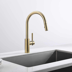 Robinet en or brossé 304 316 robinet d'évier en acier inoxydable monotrou <span class=keywords><strong>col</strong></span> d'oie robinet <span class=keywords><strong>de</strong></span> cuisine à tirette - Product Image 2