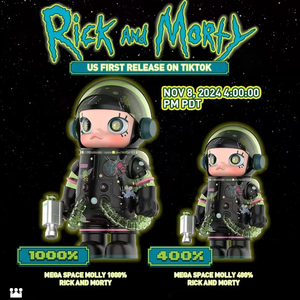 POPMART MEGA SPACE MOLLY 1000% Originale all'ingrosso, Co-brandizzato con <span class=keywords><strong>Rick</strong></span> and <span class=keywords><strong>Morty</strong></span>, Trendy Art Toy, Grande Bambola in Vinile, Statuetta da Collezione - Product Image 3
