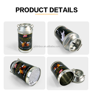 Jinyuanbao Vintage Milk-Can Shaped Metal Pail Candy <strong>Tin</strong> Jar Creative Round Tea Storage Container Sealable Coffee Bean <strong>Tin</strong> - Product Image 5