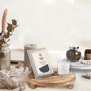 Solid Wood Flower <b>Pot</b> <b>Stand</b> Circular Minimalist Design For Living Room Bathroom Storage Base - Product Image 1