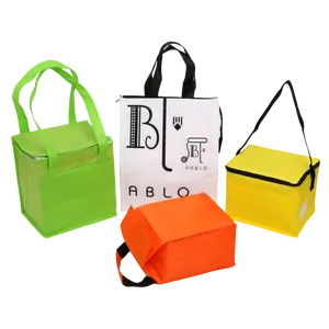 Wholesale Insulated Takeaway Tote Non-Woven PP Material Thermal And Waterproof Reusable Cooler Bag With Handle