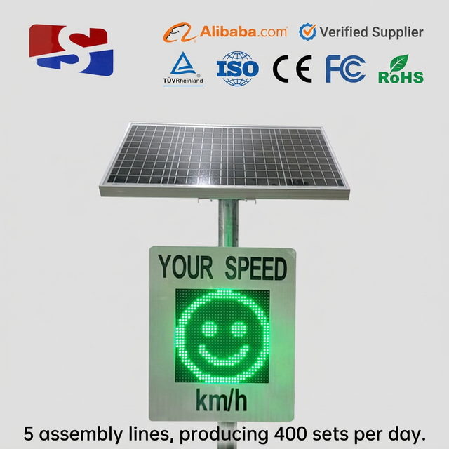 Portable Solar LED Screen Speed Meter Traffic Radar Speed Limit Sign for Road Safety