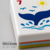 Mahjong Nautique Orange : Tuiles de Mahjong Côtier et Océanique avec Motifs Voilier et Queue de Baleine, Coffret Cadeau en Acrylique pour Tous les Âges