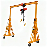 Promotion : Mini-grue portative à poutre unique, chariot mobile sur pneus en caoutchouc, 3 tonnes, pour levage léger en atelier