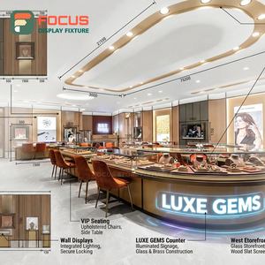 Custom Jewelry Display Case Laminated Finish Jewelry Shop Glass Showcase - Product Image 2