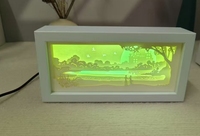 Lampe de chevet rechargeable personnalisée en papier sculpté Veilleuse de table cadeau créatif impression logo Veilleuse à cadre blanc
