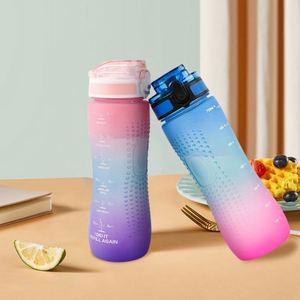 Botella de Agua Deportiva de Tritán a Prueba de Fugas, Libre de BPA, de 1 Litro, con Marcador de Tiempo, Botella de Agua Motivacional de Plástico Grande con Logotipo Personalizado - Product Image 4