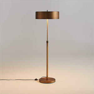 Lampadaire en laiton Zain, design industriel moderne et luxueux, abat-jour en métal, LED E26, pour bureau et salon, vente en gros usine transfrontalière - Product Image 2
