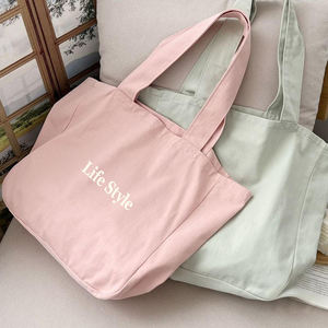 Sac de courses en toile écologique, sac fourre-tout avec logo personnalisé imprimé, sac d'épicerie pliable et portable pour la vie quotidienne et la promotion - Product Image 1