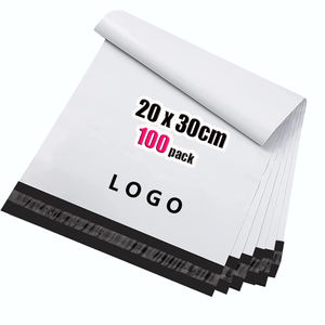 Sacs d'emballage blancs GTU WHKD101 personnalisés, imprimés, épaisseur 0,5 mil, auto-adhésifs, gaufrés/découpés, 20x30cm, 100 pièces - Product Image 1