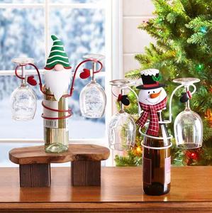 Soportes para Botellas <span class=keywords><strong>de</strong></span> <span class=keywords><strong>Vino</strong></span> Navideños, Decoración con Temática <span class=keywords><strong>de</strong></span> Navidad, 3 Tipos Opcionales, Estantes para Bar, Bodega o Armario - Product Image 3
