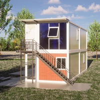 conteneur préfabriquées sur mesure à 2 étages, petite conteneur préfabriquée à plat, coucher avec toilettes et salle de bain