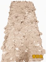 Tissu en maille à paillettes rondes de luxe 2026, tulle à sequins 3D dense pour robe de mariée et robe de soirée, couleur personnalisable