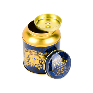Airtight Tin Tea Tin Tea Tin Box Round Airtight Tin Tea Caddy Packaging Metal Luxury Tea Tin Box With Double Lid