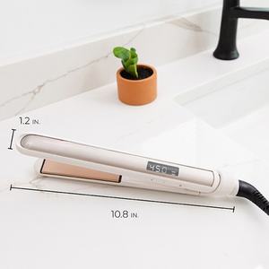 Meilleur lisseur de cheveux en céramique personnalisé Titanium Pro, fer plat électrique LCD <span class=keywords><strong>Plancha</strong></span> De Cabello pour usage domestique, vente en gros 1 an - Product Image 6
