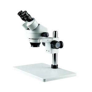 Microscopio estéreo trinocular 7X-45X con lente 0.7X-4.5x para inspección industrial con cámara y anillo de luz LED - Product Image 6