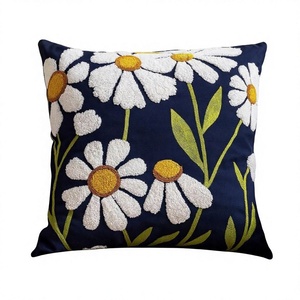 Floral Handmade Indian Cotton Luxury Woven Tufted <b>Sofa</b> Cushion <b>Cover</b> Household Pillow Cases Eco-Friendly Custom OEM Wholesale - Product Image 1