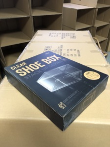 2025 rõ ràng Acrylic Hộp giày trong suốt Stackable lưu trữ Thùng nhựa trường hợp giày thả phía trước khói đen đá Giày thùng bền - Product Image 6