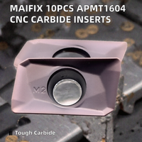 10 inserts de fraisage en carbure cémenté à angle droit, revêtement TiN, pour tour CNC BAP400, référence APMT 1604 M2 ZP152, OEM