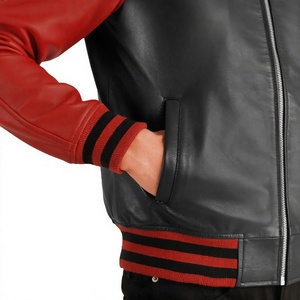 แจ็คเก็ตหนังผู้ชาย ELYSIAN INDUSTRIES แบบ Letterman ปิดซิป คอปกพับได้ สไตล์วิทยาลัย สำหรับฤดูหนาว ขายส่ง - Product Image 5