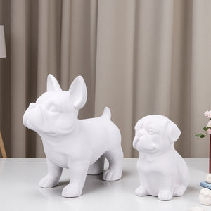 Redeco New Animal Figurines Blanc En Céramique <span class=keywords><strong>Bouledogue</strong></span> <span class=keywords><strong>Français</strong></span> Figurine Minimaliste Décor À La Maison Accent - Product Image 4
