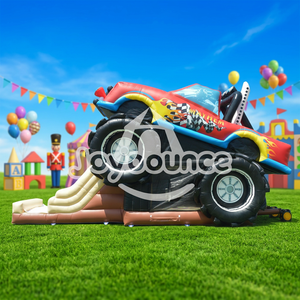 Meilleures ventes : Toboggan gonflable Monster Truck avec château gonflable et zone de saut pour enfants - Product Image 1