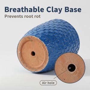 Grand <span class=keywords><strong>pot</strong></span> <span class=keywords><strong>de</strong></span> fleurs en céramique avec trou <span class=keywords><strong>de</strong></span> drainage, finition émaillée, durable, design moderne et classique, utilisation intérieure/extérieure, Jiangsu <span class=keywords><strong>Original</strong></span>, vente en gros - Product Image 4
