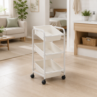 Chariot de rangement multi-niveaux fin et étroit sur roulettes pour salle de bain et toilettes