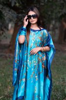 Robes longues en soie de style africain 2026 – Kaftans de luxe à motifs floraux avec foulard pour femmes – Vente en gros