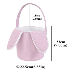 Wholesale Blank <strong>Easter</strong> Bunny Bucket <strong>Easter</strong> Gift Baskets With Bunny Ear Corduroy <strong>Easter</strong> Basket for Kids Gift Blank Embroidery <strong>Bag</strong> - Product Image 6