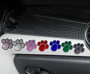 1 Pieza de Adhesivos Decorativos de Cristal con Huella de Cachorro para Coche, Adhesivos de Pedrería con Forma de Pata de Perro para Parachoques y Ventanas de Coche - Product Image 4