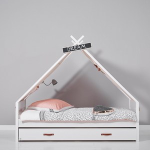 Cama con Dosel Convertible de Madera Sólida, Diseño Moderno, de Una Sola Plataforma, con Barandilla, Ecológica y Cómoda para Dormitorio - Product Image 2