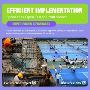 Heißer Verkauf: Vorgefertigter <span class=keywords><strong>Pickleball</strong></span>-Platz mit Rollboden und Überdachung - Product Image 4