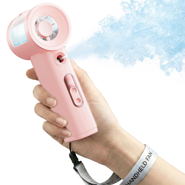 New Product Handheld Misting Fan Portable 4000mAh Rechargeable Turbo Personal Mister Fans 5 Speed Mini Water Spray Mist Hand Fan