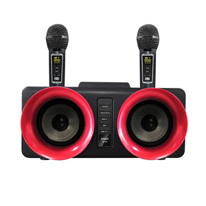 Boombox Home Karaoke Player Audio Dual Wireless Microphones Connected To Tv National Support Recording Boombox Speaker