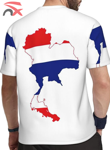 Chemises à manches courtes en polyester imprimées en gros, motif carte, drapeau national thaïlandais, <span class=keywords><strong>t</strong></span>-<span class=keywords><strong>shirt</strong></span> en tissu - Product Image 2